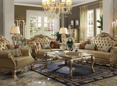 Luxus Sofagarnitur 3+2+1 Sitzer Couchtisch Möbel Couch Sofa Neu Barock