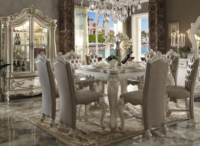 Graues Esszimmer Set Vitrine Esstisch Garnitur 8x Stühle Tisch Gruppe 10tlg. Set