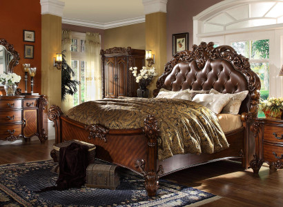 Klassische Schlafzimmer Set Bett Nachttisch Kommode Spiegel Kommode