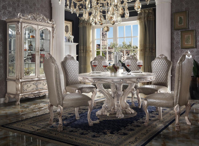 Tisch Set Garnitur Esstisch 6 Stühle Luxus Stil Möbel 8tlg Stuhl Gruppe Vitrine