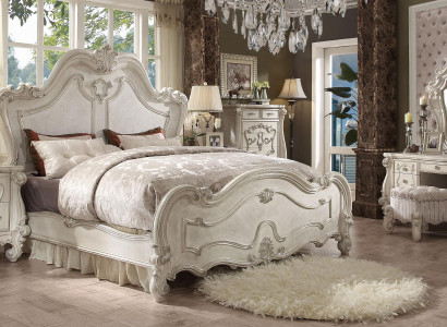 Klassisches Schlafzimmer Set Bett Nachttisch Hocker Schminktisch Spiegel