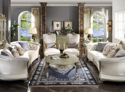 Luxus Chesterfield Sofagarnitur 4+4+1+1 Sitzer mit Couchtisch Möbel Couch