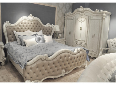  Luxus Klassisches Schlafzimmer 4tlg. Bett Nachttischen Kleiderschrank
