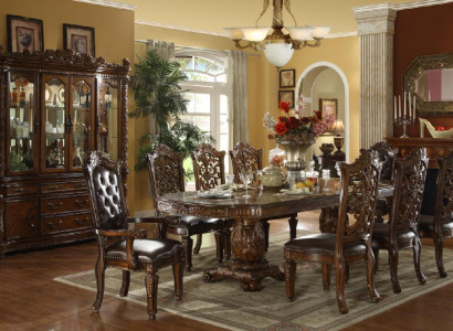 Esszimmer Komplettes Set Tisch Anrichte 8x Stühle Vitrine Barock Garnitur 
