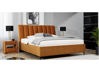 Bett Orange Schlafzimmer Polster Möbel Textil Moderner Stil Betten
