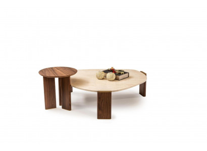 Sofatisch Holztisch Gruppe Couchtisch Beistelltisch Kaffeetisch Braun