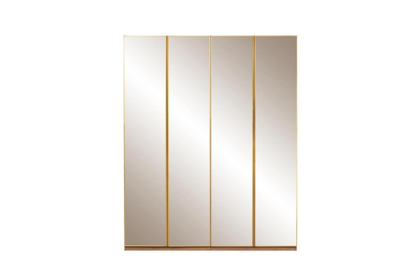 Kleiderschrank Holzschrank Spiegel Garderobenschrank Schrank Braun