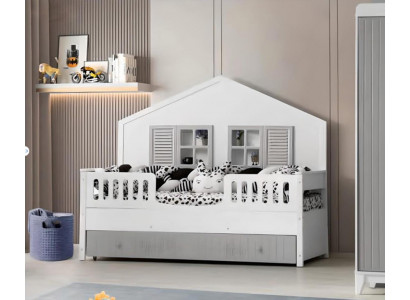 Modernes Kinderbett Grau Farbe Luxuriös Design Möbel für die Kleinsten