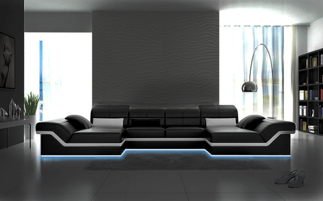 Big couch ledergarnitur polster neu ledersofa xxl sofa ecksofa wohnlandschaft