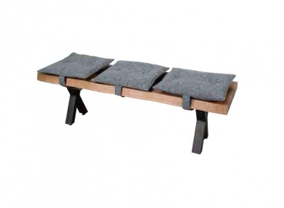 Moderne Designer-Holzbank mit gepolstertem Sitz für Esszimmer