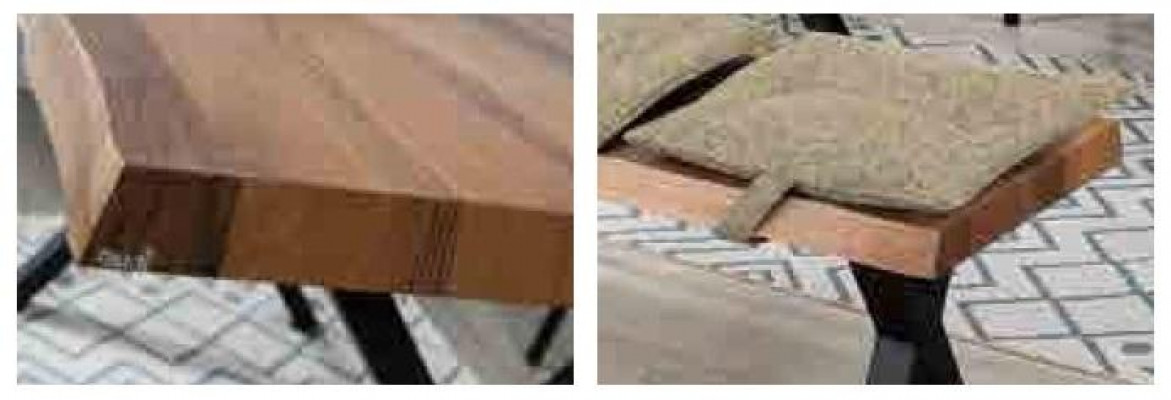 Esstisch aus Holz und 4 Stühle mit gepolstertem Sitz und Bank für das Esszimmer