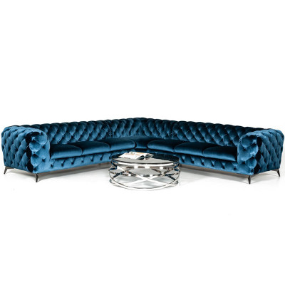 Samt Eck Luxus Chesterfield Sofa Polster Ecke Couchen Sitz Couch Sofas