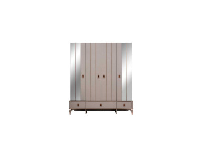 Kleiderschrank Kinderschrank Holzschrank Schrank Holz Beige Spiegel