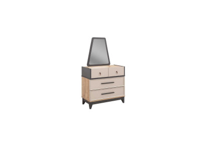 Gruppe Kommode Garnitur mit Spiegel Holz Kinderzimmer Beige Konsole