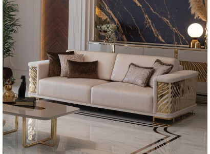 Schiker Sofa 4 Sitzer Neu Modernen Designen Beige Farbe mit Kissen