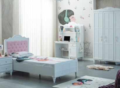 Weiß Gruppe Kinderbett Kindermöbel Kinderzimmer Bett Holz Set 4tlg