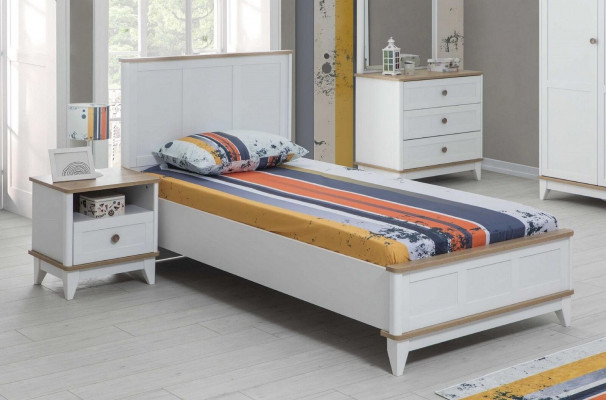 Komplette Jugenbett Kindermöbel Kinderbett Weiß Holz Set 4tlg Modern