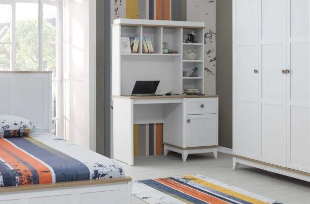 Komplette Jugenbett Kindermöbel Kinderbett Weiß Holz Set 4tlg Modern