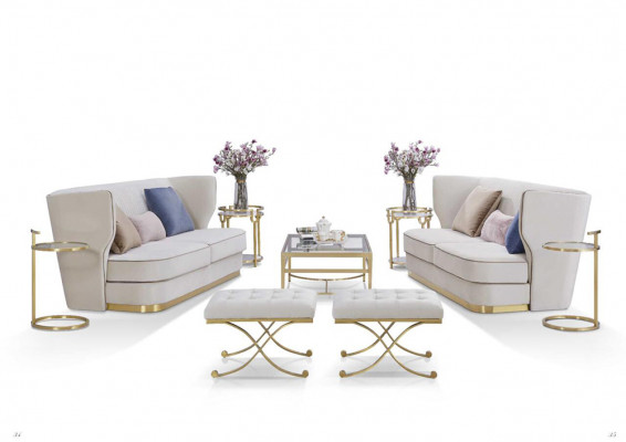 Italienische Stil Sofagarnitur Sofa Couch Komplett Set 3+2+2 Sitzer Garnituren