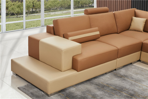 Leder Modern  Couch Wohnlandschaft Ledersofa Sofagarnitur Sofa U-Form