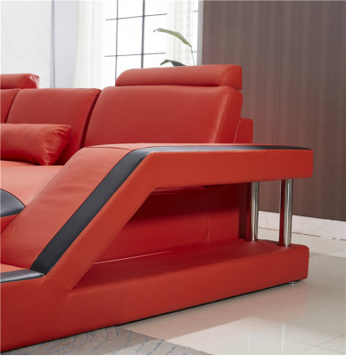 Design Couch Luxus Couchen Leder Sofa Sitz Eck Garnitur Polster Ecke Couch Rote