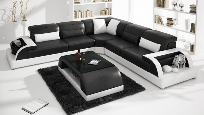 Ecksofa Sofa Couch Polster Wohnlandschaft Leder Eck Sofas Garnitur L Form Neu