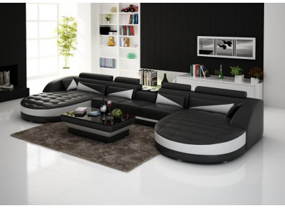 Ledersofa Ecksofa Sofa Couch Polster Wohnlandschaft Leder Sofas Garnitur U Form