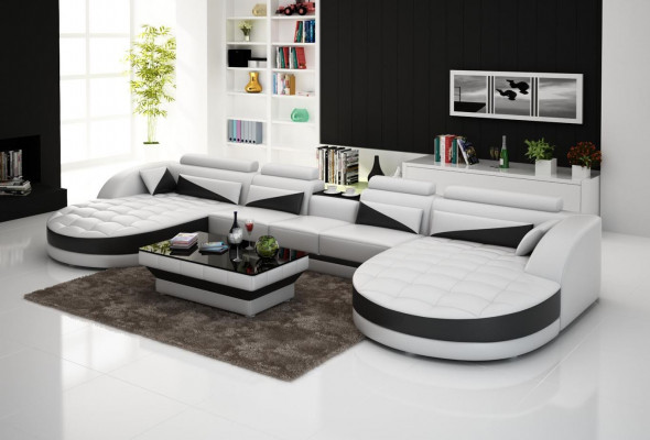 Ledersofa Ecksofa Sofa Couch Polster Wohnlandschaft Leder Sofas Garnitur U Form