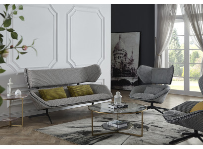 Polsterbank Sitzbank Bank Sitzbank Sitzmöbel Design Sofa Stoff Relax Couch 130cm