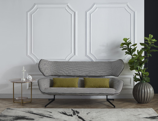 Polsterbank Sitzbank Bank Sitzbank Sitzmöbel Design Sofa Stoff Relax Couch 130cm