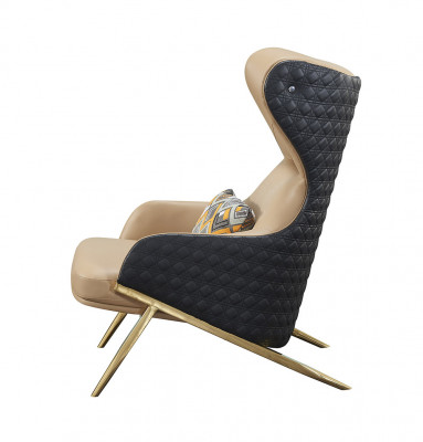 Sessel Relax Leder Lounge Club Polster  Design Couch Sofa Sitzer Luxus Beige Neu