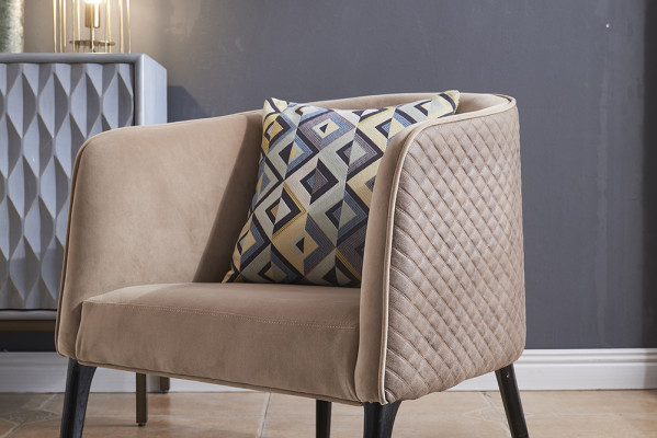 Luxus Stuhl Polster Cocktail Relax Lounge Club Stühle Möbel Design Sessel Beige