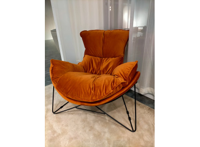 Luxus Stuhl Polster Cocktail Relax Lounge Club Stühle Möbel Design Sessel Orange