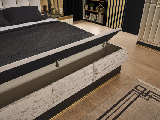 Luxus Schlafzimmer Set 4 tlg Bett 2x Nachttisch Schminktisch Neu