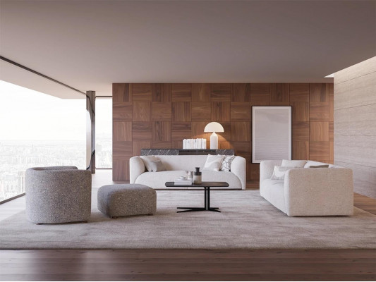 Wohnzimmermöbel 4tlg Sofagarnitur 2x Dreisitzer Sofa Luxus Hocker Neu Sessel