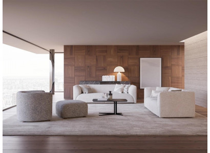 Wohnzimmermöbel 4tlg Sofagarnitur 2x Dreisitzer Sofa Luxus Hocker Neu Sessel