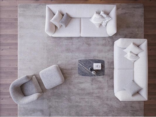 Wohnzimmermöbel 4tlg Sofagarnitur 2x Dreisitzer Sofa Luxus Hocker Neu Sessel