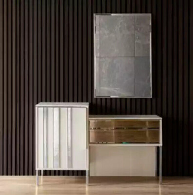 Bett 2x Nachttische 6tlg. Schlafzimmer Kleiderschrank Design Modern Luxus