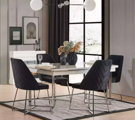 Komplett Set Esstisch 4x Stühle Esszimmer Set Ess Gruppe Holz Tisch 7tlg