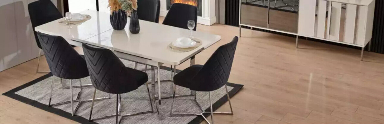 Komplett Set Esstisch 4x Stühle Esszimmer Set Ess Gruppe Holz Tisch 7tlg