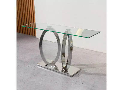 Designer Luxus Konsole Tisch Konsolen Tische Edelstahl mit Glas Design