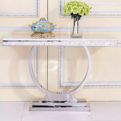 Silbernes Sideboard Konsolen Tisch Luxus Tisch Silber Chrom 120x40cm