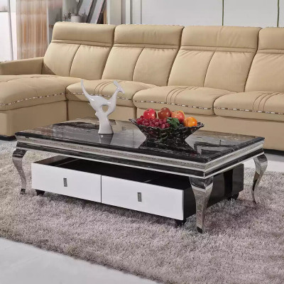 Couchtisch Design Wohnzimmer Luxus Tisch Sofa Beistelltisch 130x70 Silber