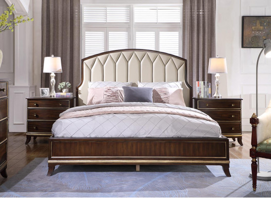 Bett 2x Nachttische Kommode Schlafzimmer Set Design Luxus neu 4tlg