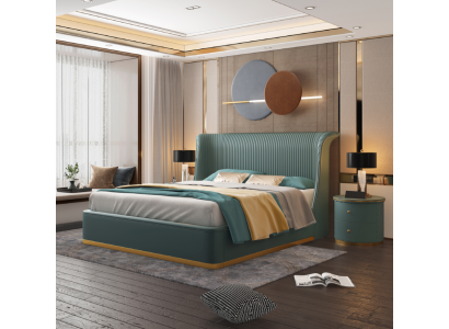 Designer Bett Schlafzimmer Betten Einrichtung Hotel Luxus Polster Neu