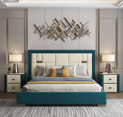 Luxus Schlafzimmer Bett Polster Design 180x200cm Doppel Hotel Betten Neu