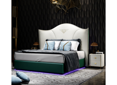 Design Luxus Doppel Hotel Bett Schlafzimmer Modern Holz Möbel Polster