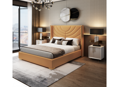 Design Doppelbett Bett 180x200cm Hotel Möbel Luxus Polster Schlafzimmer