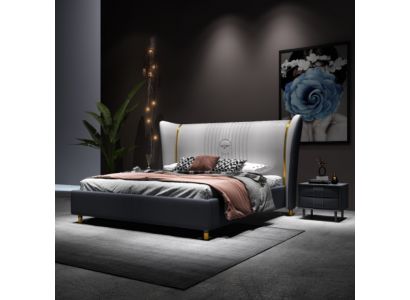 Luxus Bett Holz Polsterbett Schlafzimmer 180x200cm Doppelbett Hotel Neu