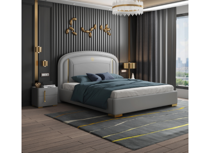 Doppelbett Bett Holz Design Luxus Möbel Polsterbett Designbett Betten